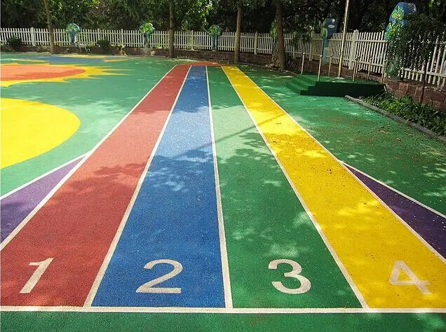 安徽安慶戶外小區(qū)幼兒園13mm厚EPDM彩色塑膠跑道地面材料價(jià)格(圖2)